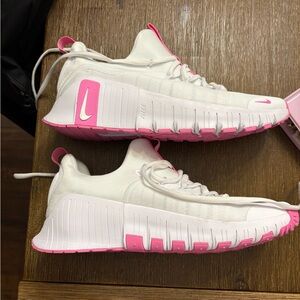 Nike White and Pink Athletic Shoes